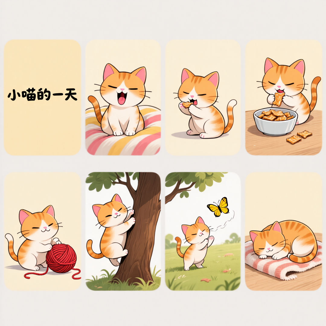 <p>小喵的一天</p>