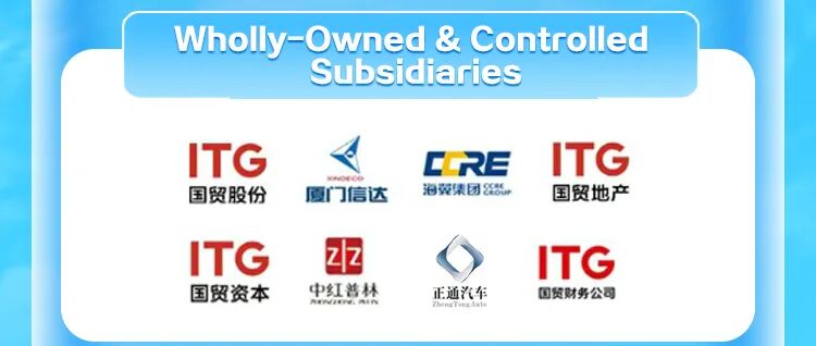 <p>Wholly-Owned & Controlled</p>
<p>Subsidiaries</p>
<p>ITG</p>
<p>LLRE</p>
<p>ITG</p>
<p>sRuOeCO</p>
<p>国贸股份</p>
<p>厦门信达</p>
<p>海荣集电话18</p>
<p>国贸地产</p>
<p>ITG</p>
<p>ITG</p>
<p>国贸资本</p>
<p>中红普林</p>
<p>正通汽车</p>
<p>国贸财务公司</p>
<p>AENIPE,AN</p>
<p>Zhene Teng Aala</p>
